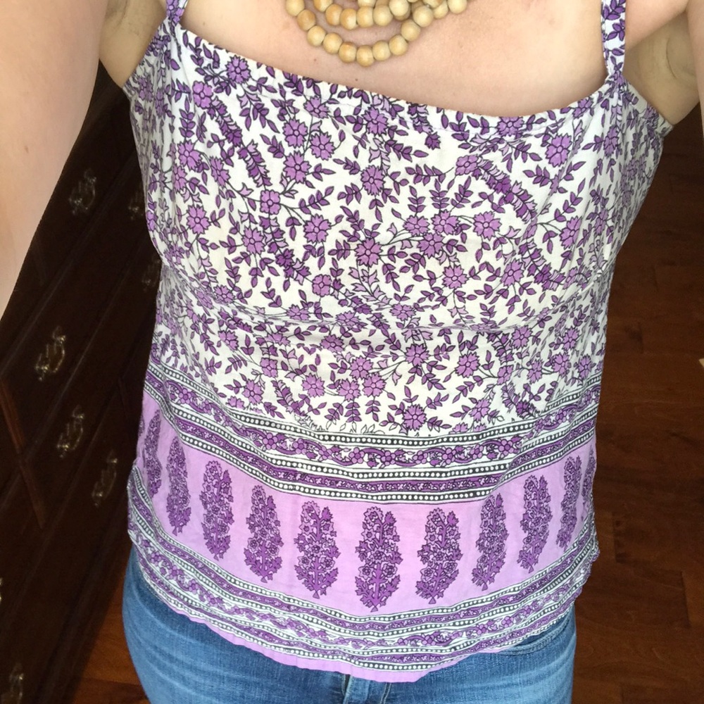 Purple floral festival top